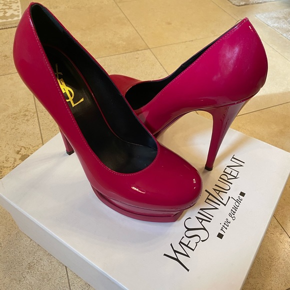 YSL Vitello Vernice Pumps in Fushia - Picture 1 of 3